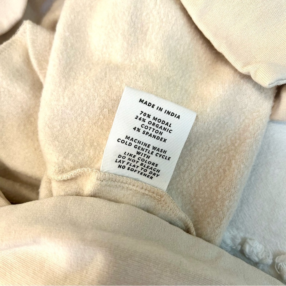 WVN Women’s Modal & Organic Cotton Cream Belted Sweatshirt Sz S EUC - Picture 6 of 10